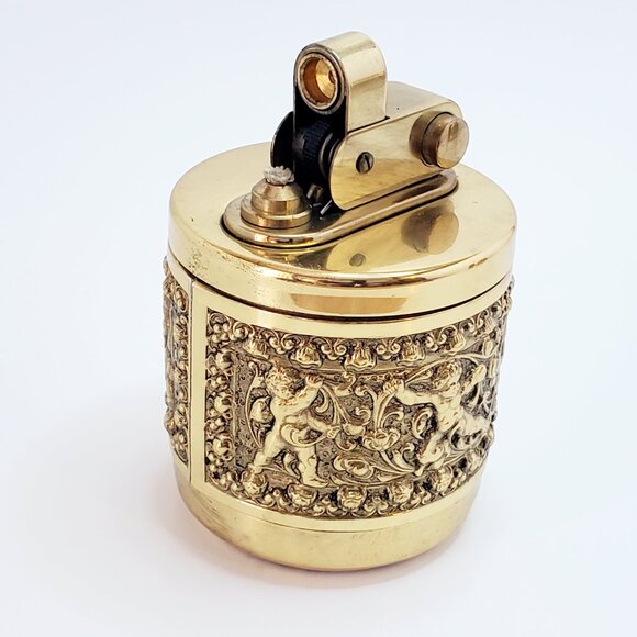 Erhard & Söhne Mid-Century Brass Table Lighter & Cigarette Dispenser German - Picture 4 of 10